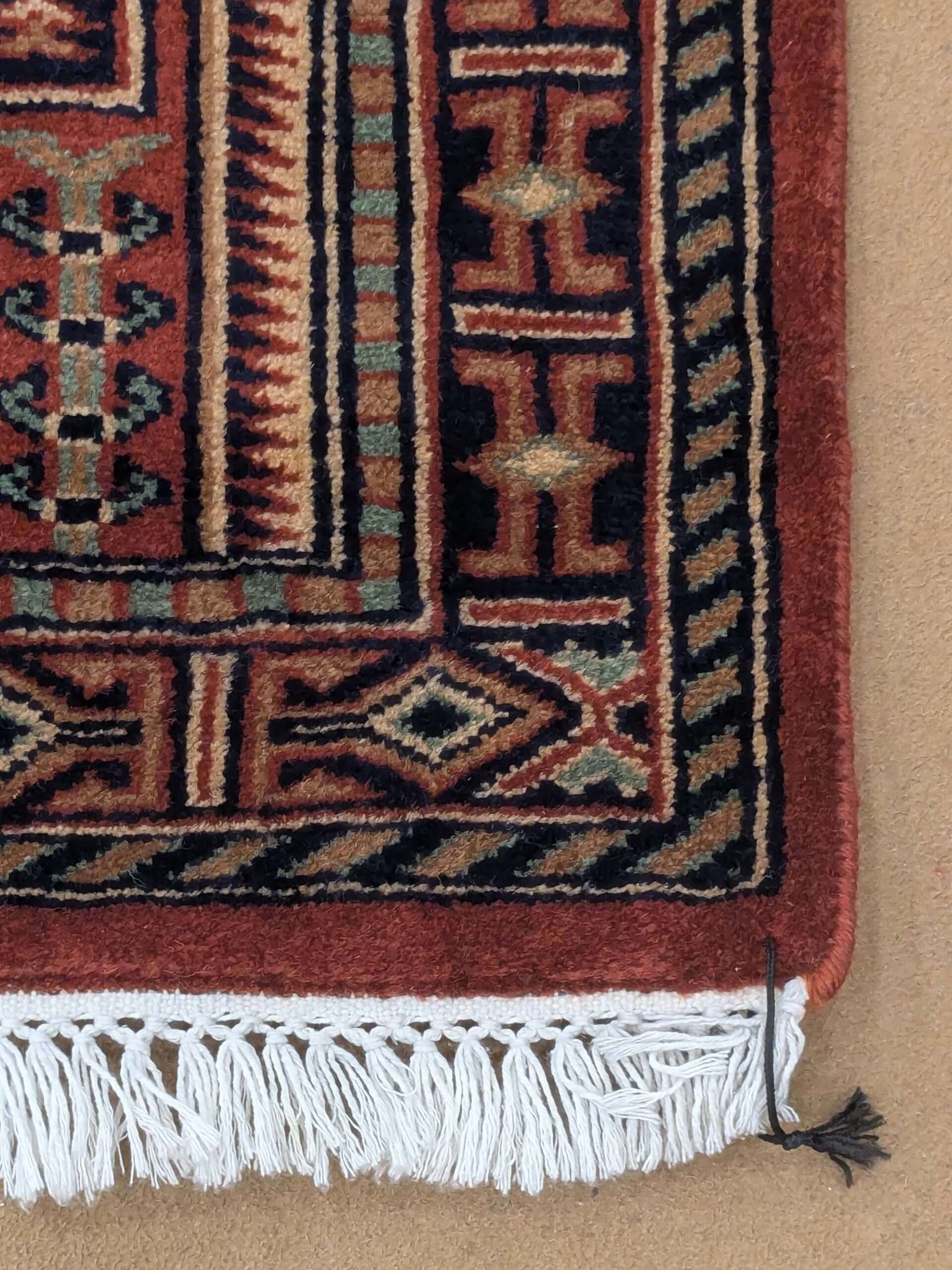 Red Tribal Hand Knotted Runner Wool Carpet - 2FT X 6FT | 60CM X 180CM - Image 5