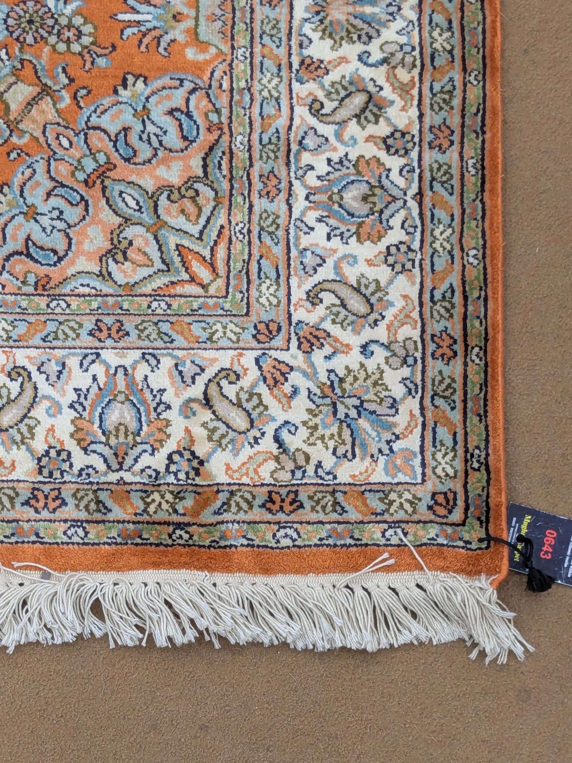 Kirman Design Silk On Cotton Knotted Carpet - 3FT X 5FT | 90CM X 150CM - Image 4