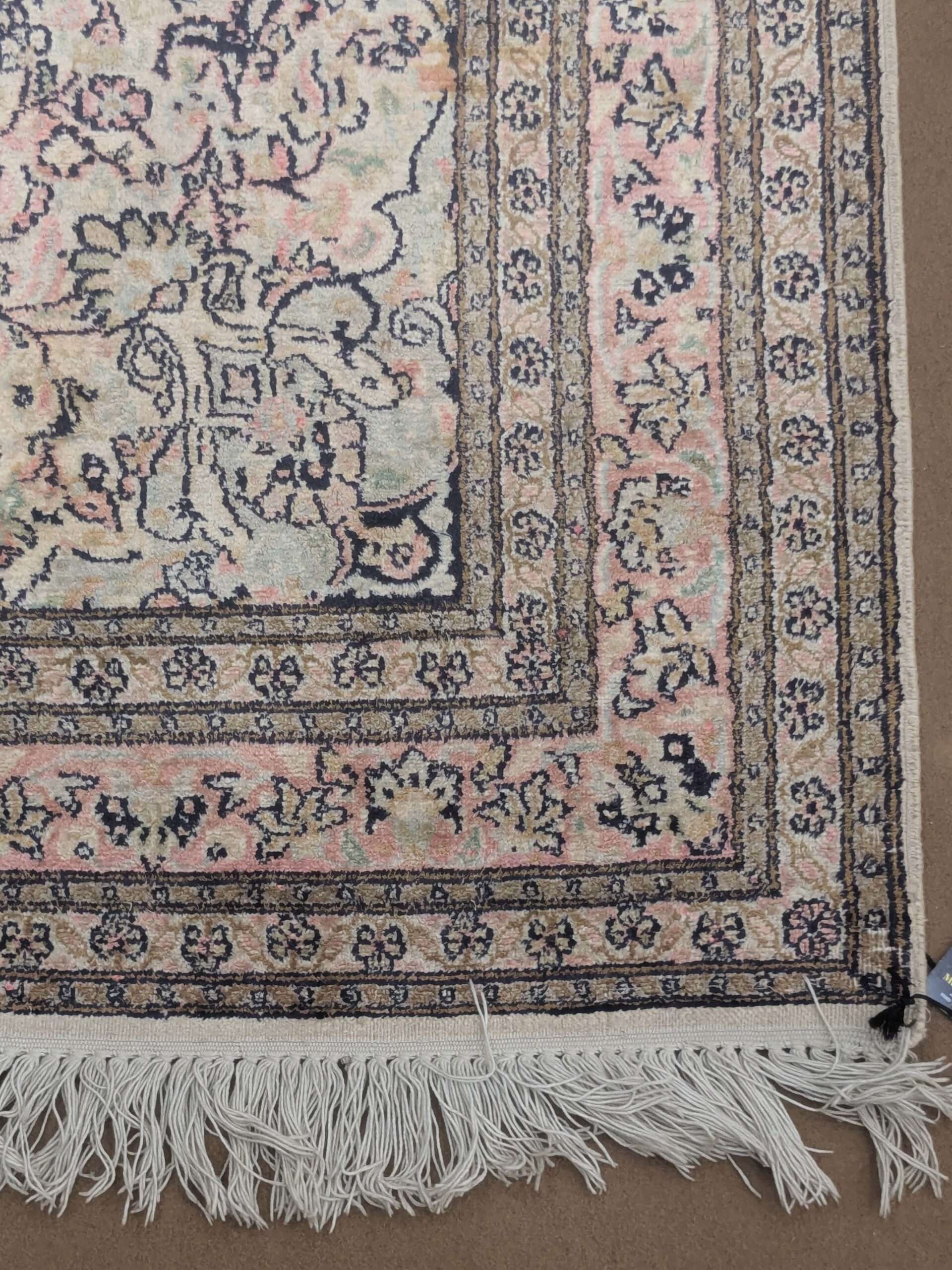 Beige Persian Silk On Cotton Knotted Carpet - 3FT X 5FT | 90CM X 150CM - Image 4