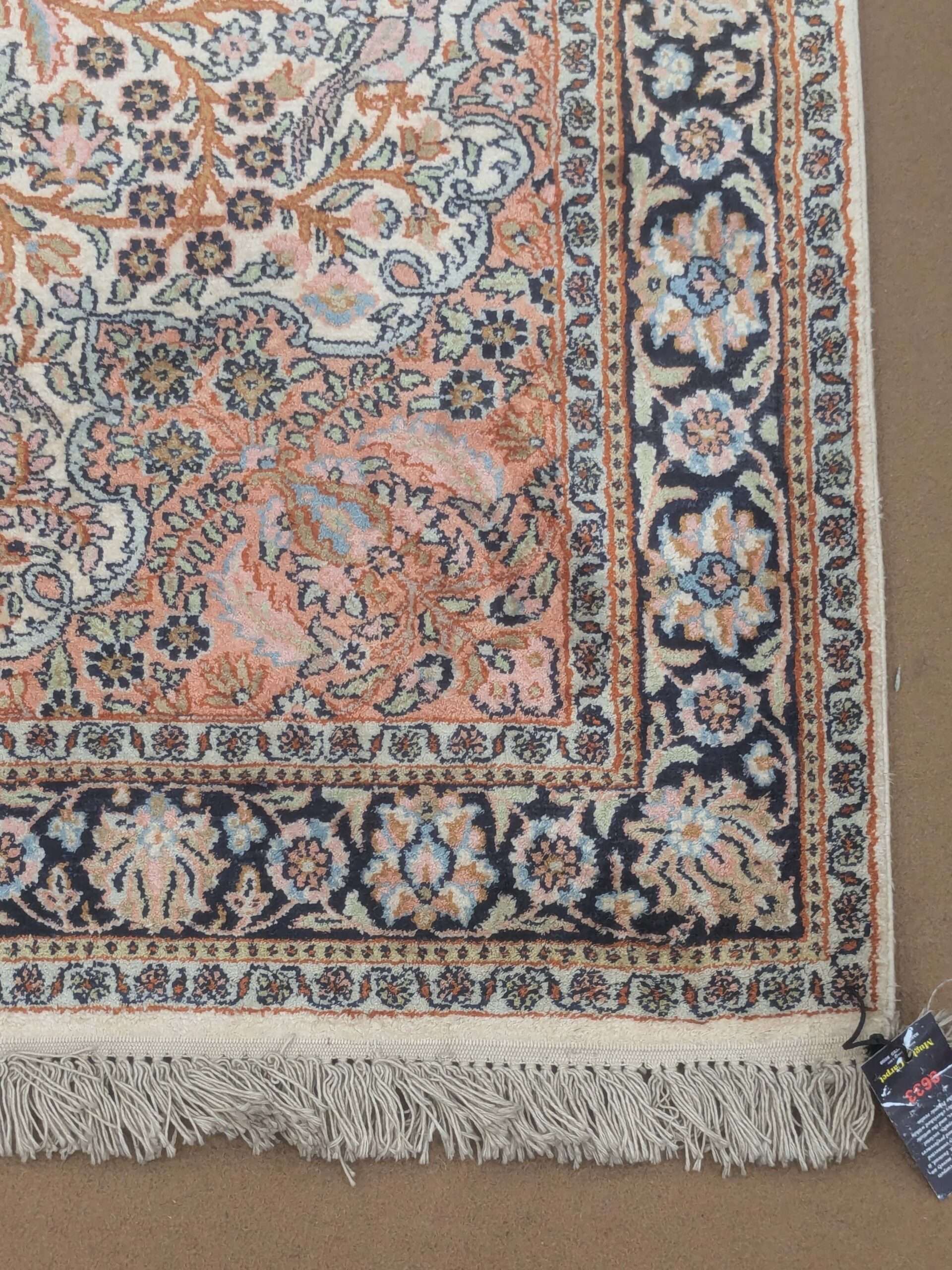 Persian Design Silk On Cotton Knotted Carpet - 3FT X 5FT | 90CM X 150CM - Image 4
