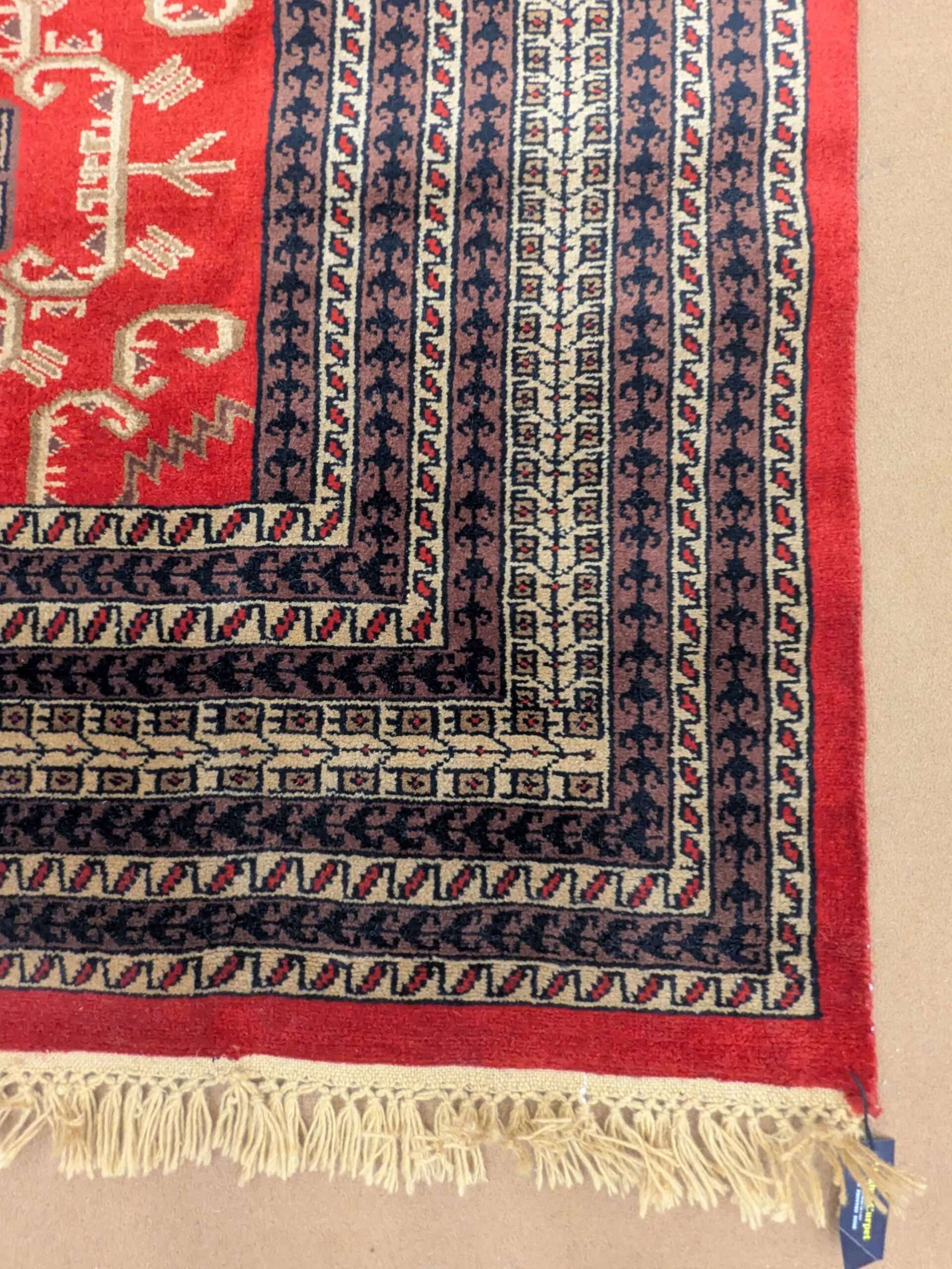 Red Tribal Hand Knotted Wool Carpet - 9FT X 12FT | 270CM X 360CM - Image 5