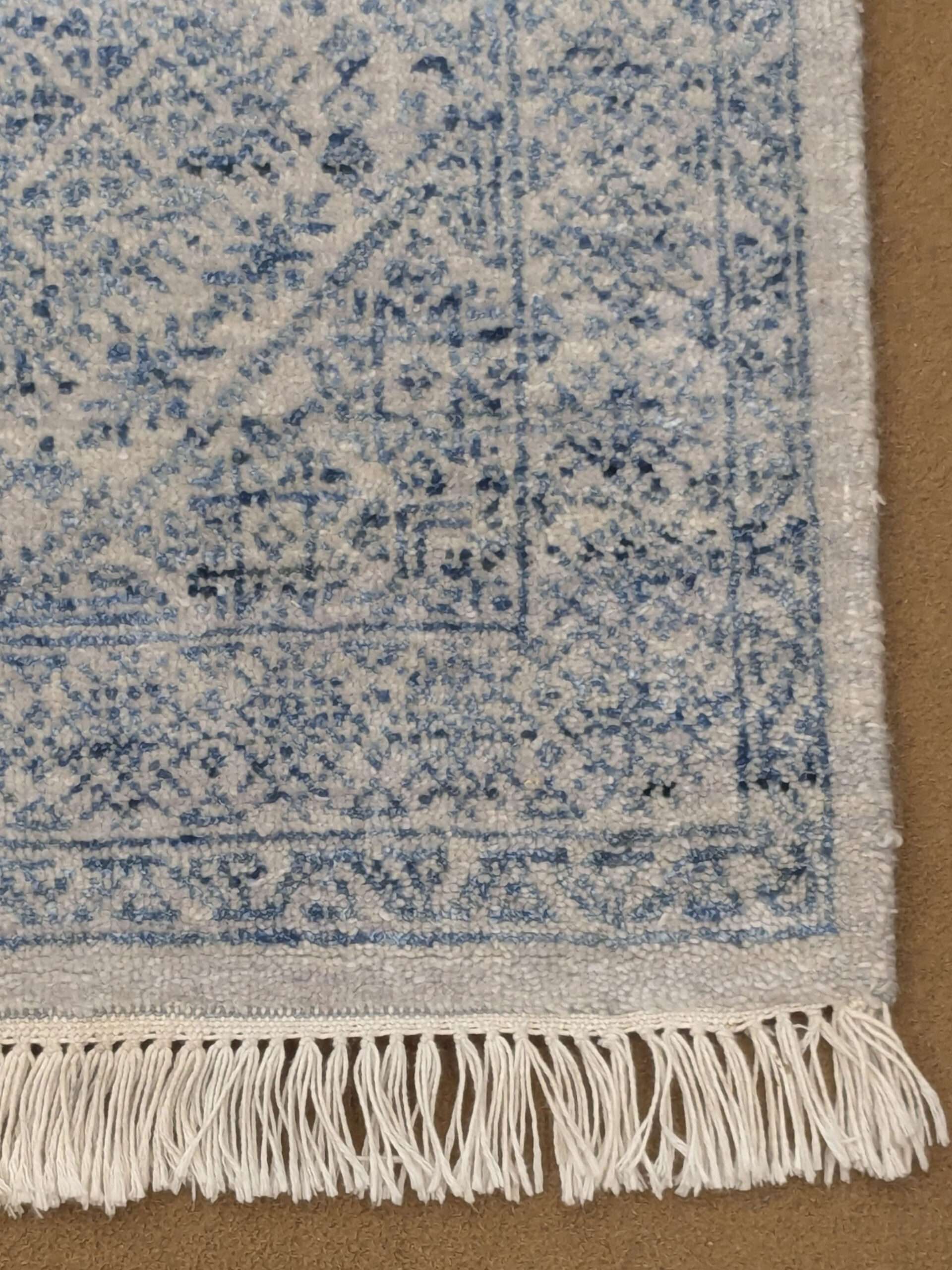 Beige Double Hand Knotted Wool Carpet - 8FT X 10FT | 240CM X 300CM - Image 4