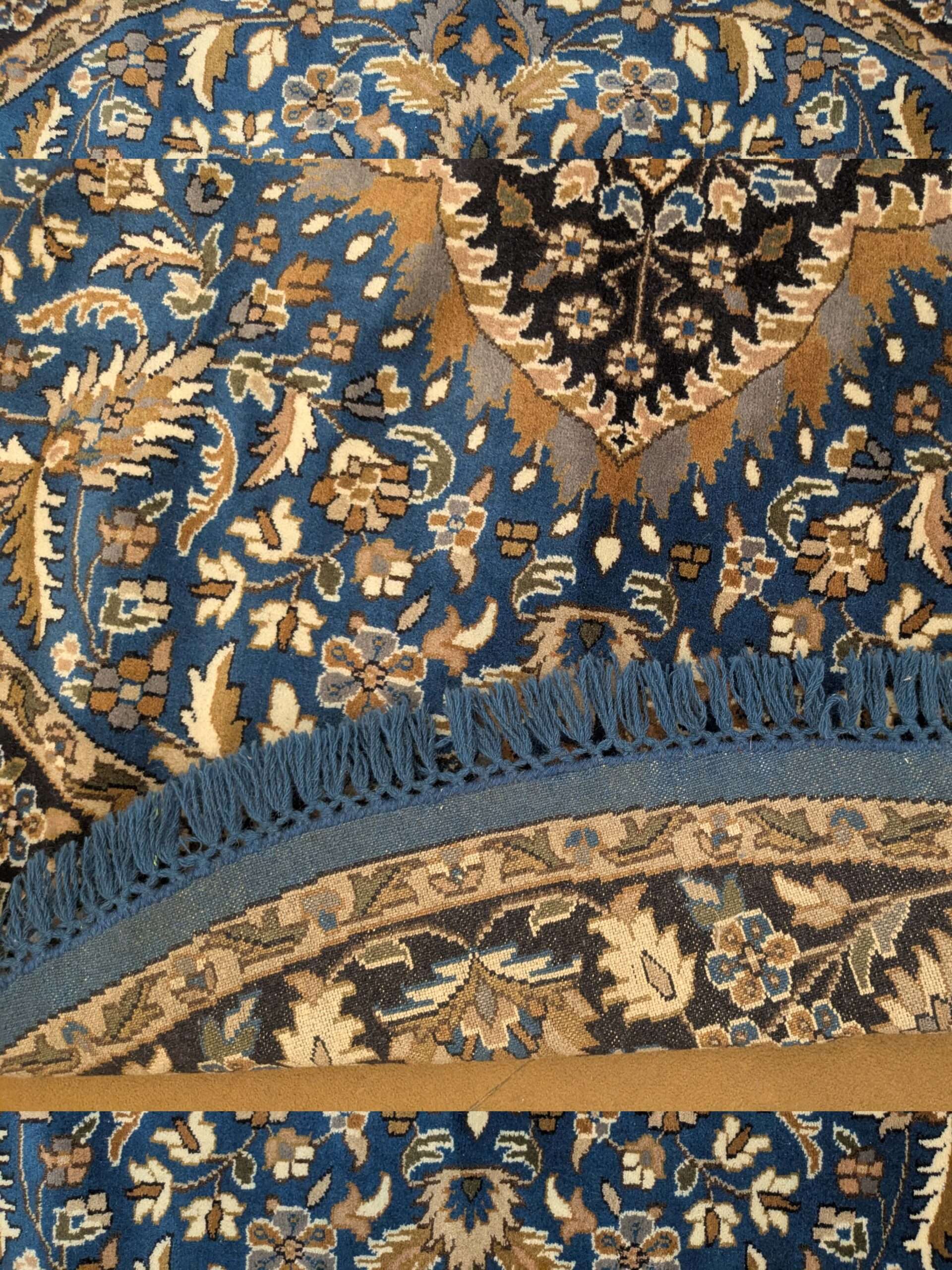 Blue Persian Hand Knotted Round Wool Carpet - 6FT X 6FT | 180CM X 180CM - Image 4