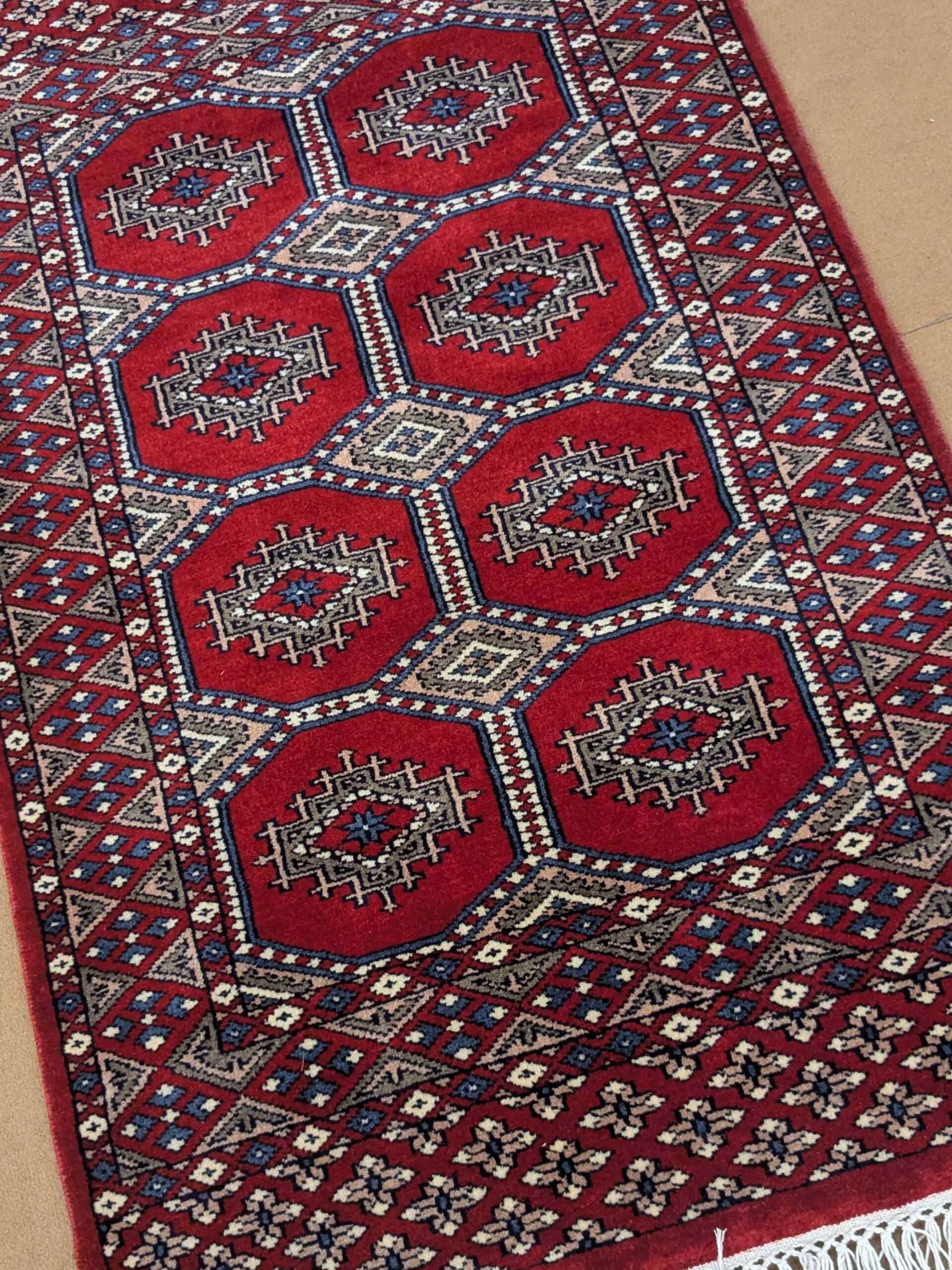 Red Tribal Hand Knotted Wool Carpet - 2.5FT X 4FT | 76CM X 122CM - Image 5