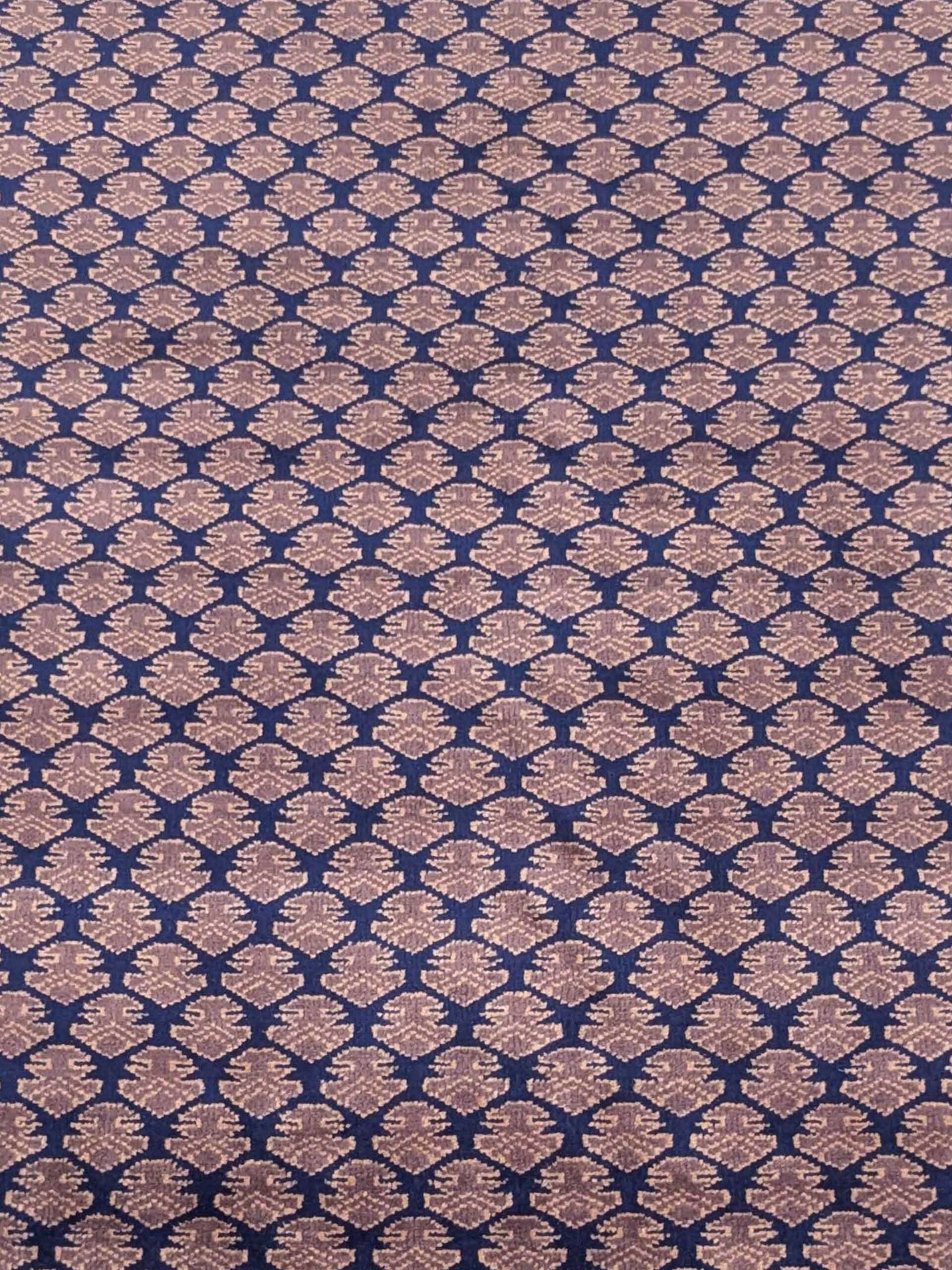 Blue Elephant Foot Print Design Hand Knotted Wool Carpet - 5FT X 7FT | 150CM X 210CM - Image 6