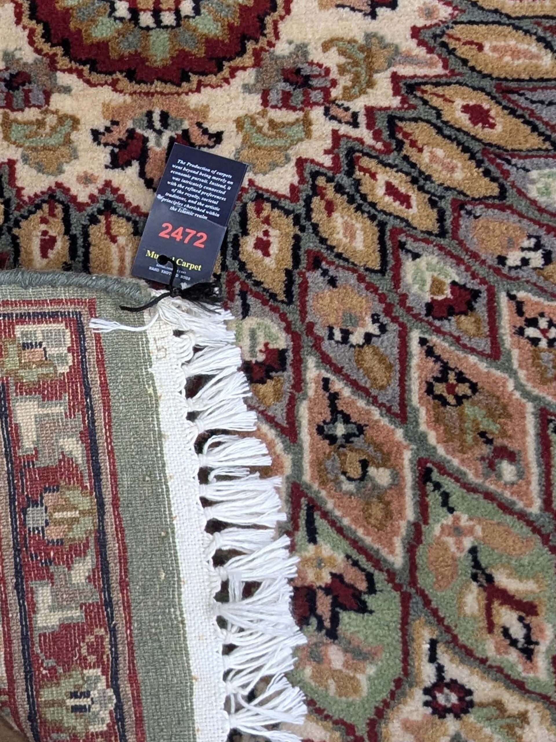 Green Mandela Hand Knotted Wool Carpet - 2FT X 3FT | 60CM X 90CM - Image 5