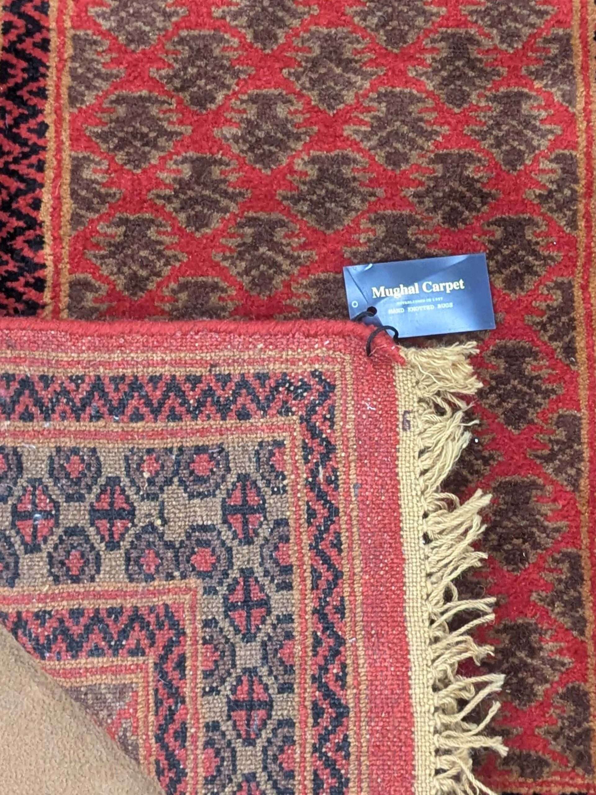 Red Baby Elepahnt Foot Print Hand Knotted Wool Carpet - 2FT X 3FT | 60CM X 90CM - Image 5