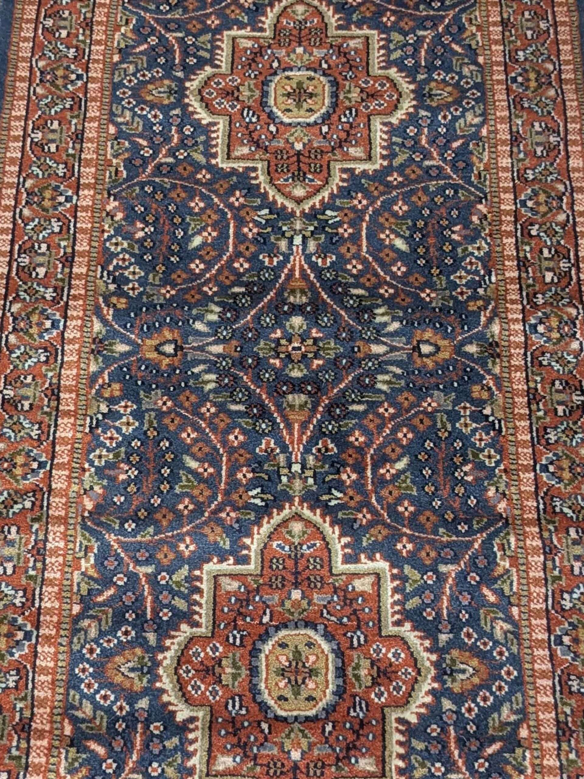 Blue Persian Hand Knotted Runner Wool Carpet - 2.5FT X 8FT | 75CM X 240CM - Image 5