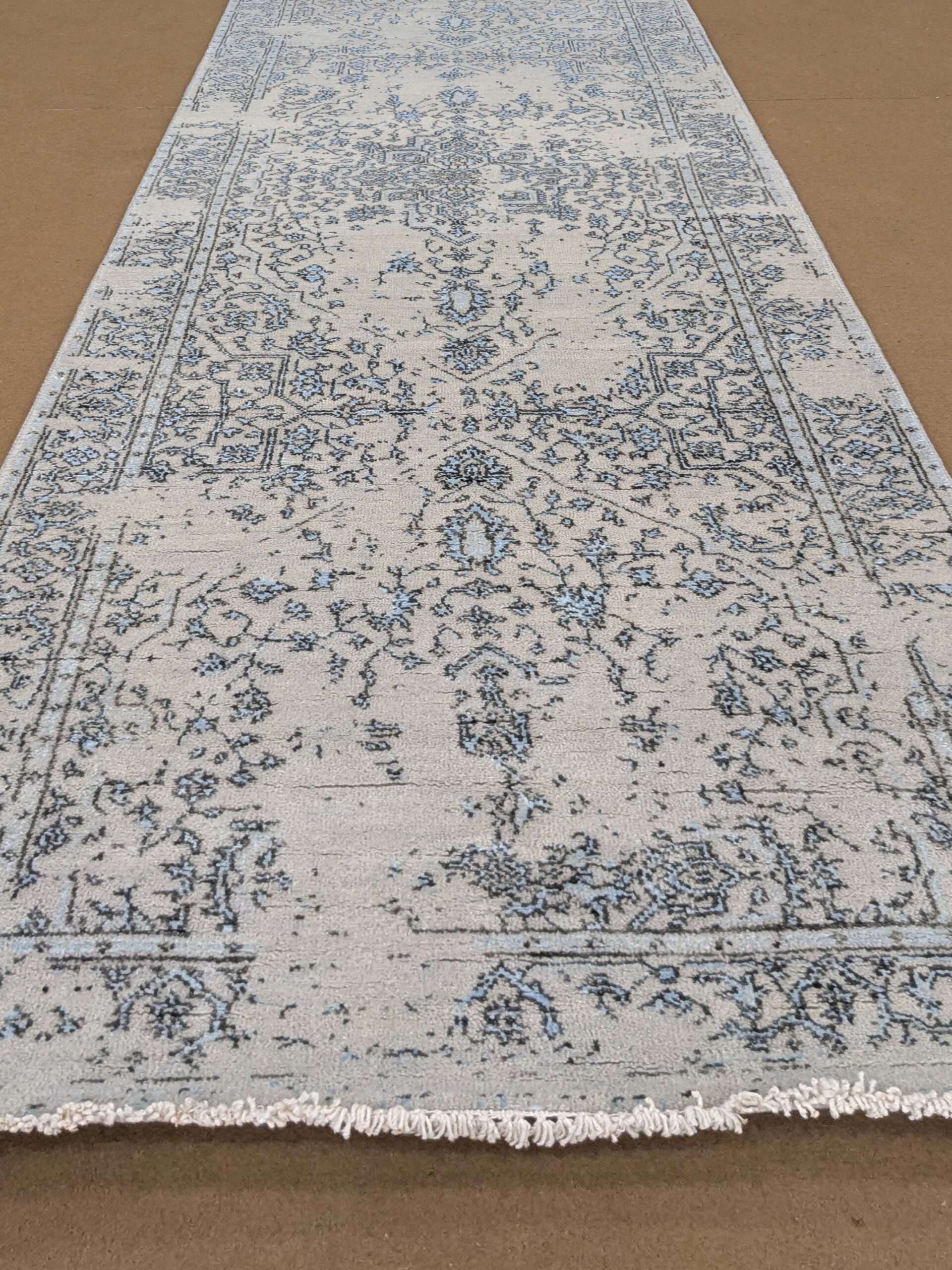 Modern Hand Knotted Runner Wool Carpet - 2.5FT X 8FT | 75CM X 240CM - Image 5