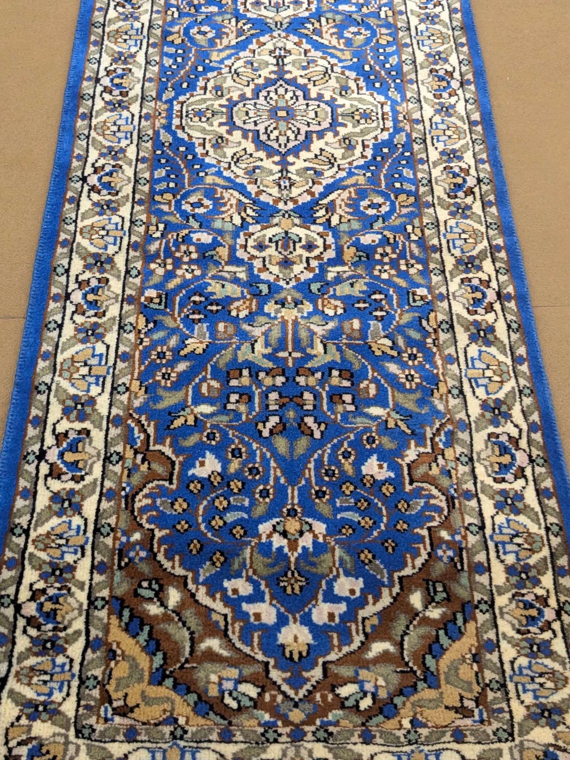 Unique Blue Persian Hand Knotted Runner Wool Carpet - 2FT X 6FT | 60CM X 180CM - Image 5