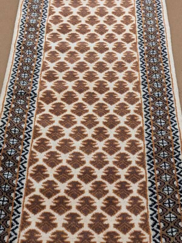 Beige Baby Elephant Foot Print Hand Knotted Runner Wool Carpet - 2FT X 6FT | 60CM X 180CM - Image 5