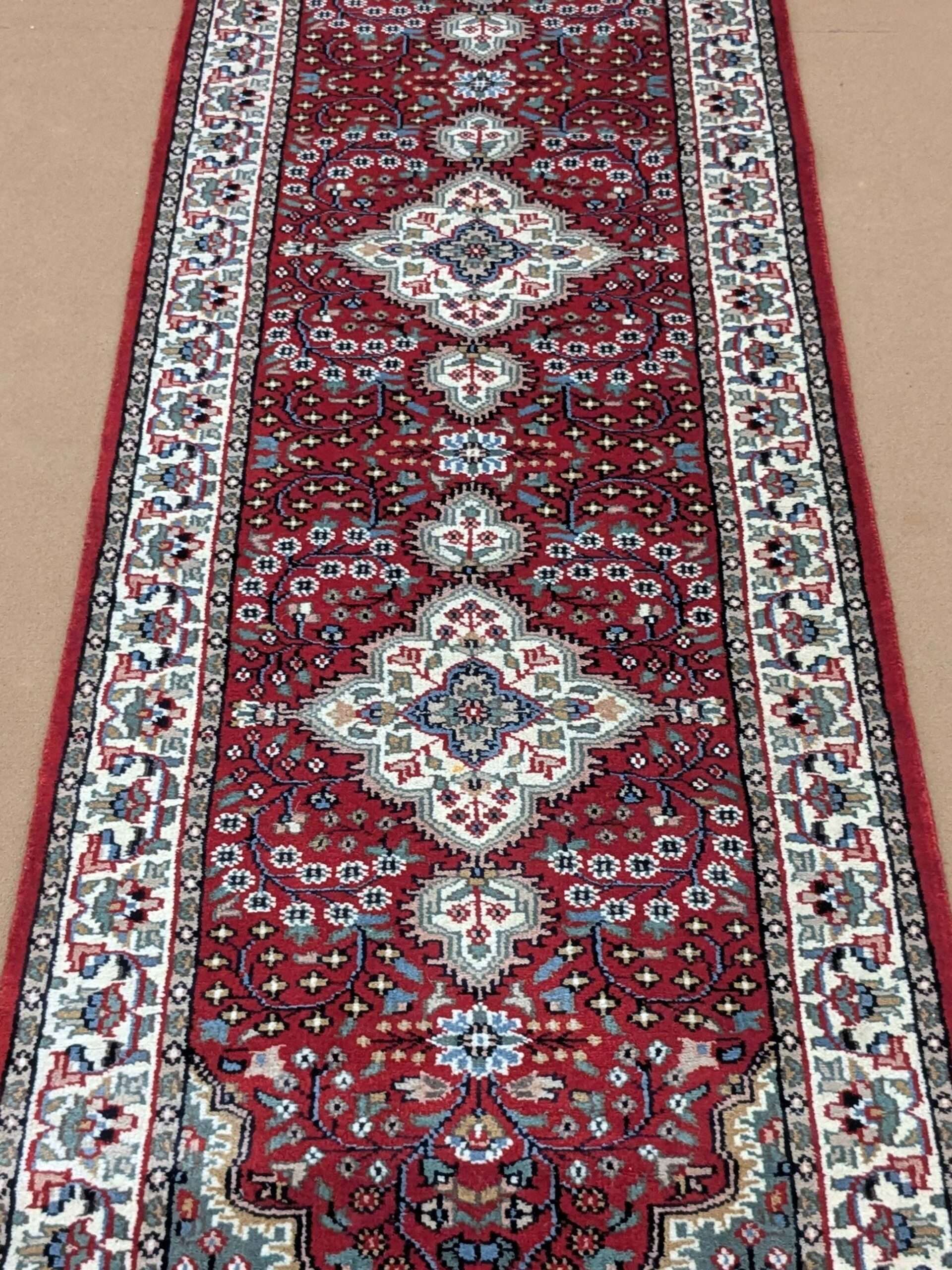 Red Persian Hand Knotted Runner Wool Carpet - 2.5FT X 12FT | 75CM X 360CM - Image 6