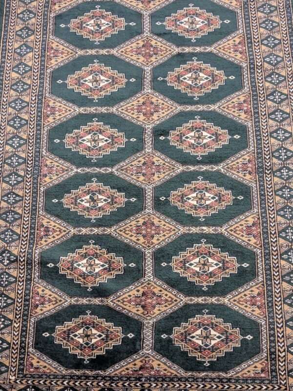 Green Tribal Hand Knotted Wool Carpet - 4FT X 6FT | 120CM X 180CM - Image 5
