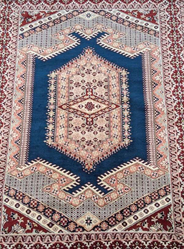Blue Tribal Unique Hand Knotted Wool Carpet - 4FT X 6FT | 120CM X 180CM - Image 5