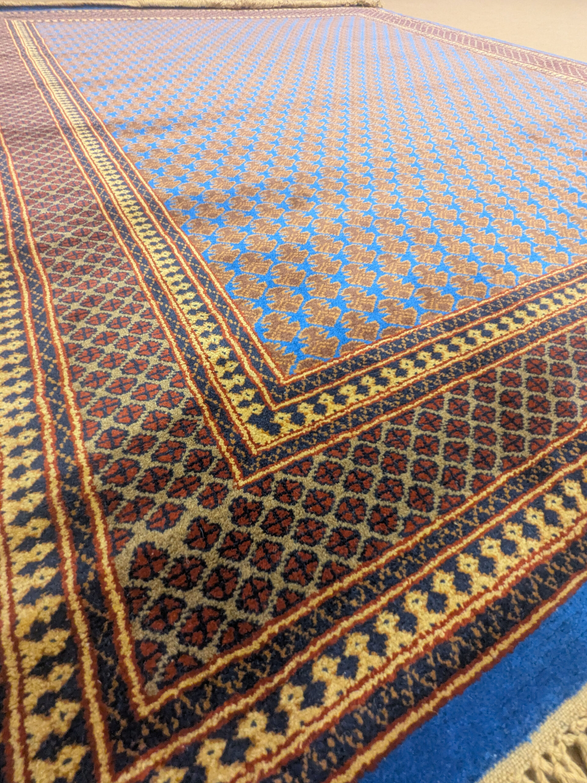 Blue Tribal Knotted Wool Carpet - 8FT X 10FT | 240CM X 300CM - Image 5