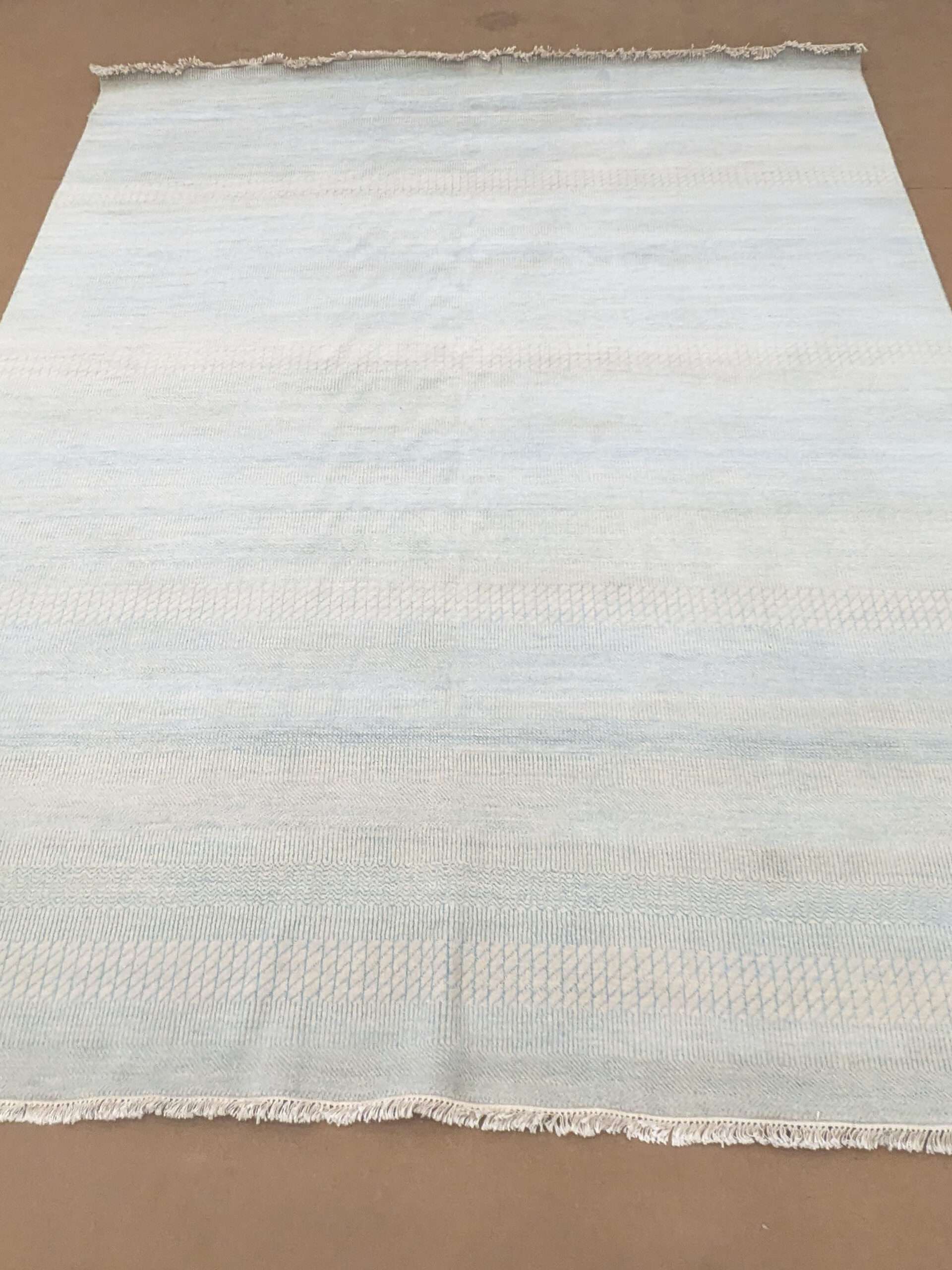 White Double Hand Knotted Wool Carpet - 8FT X 10FT | 240CM X 300CM - Image 5