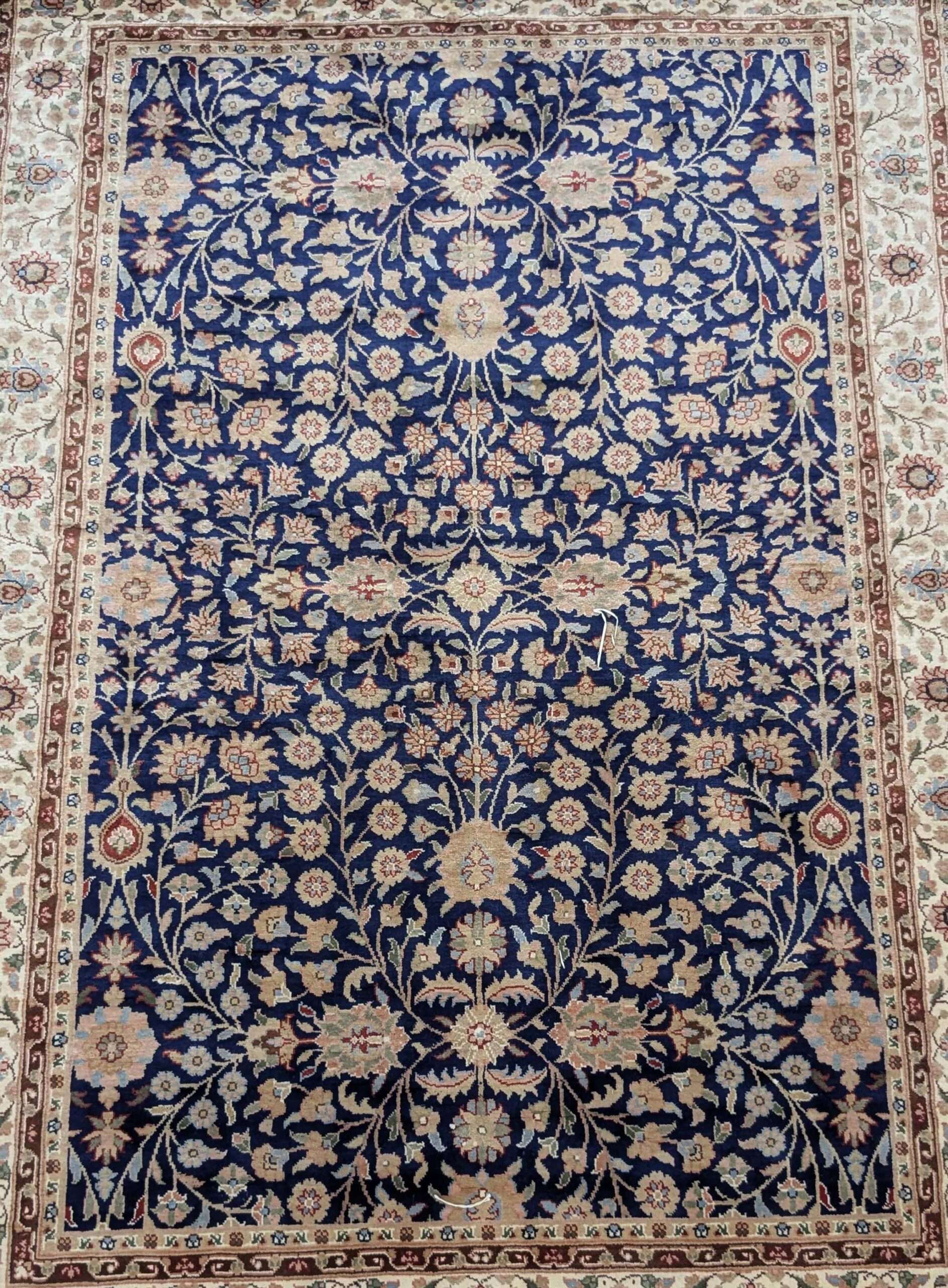 Blue Persian Hand Knotted Wool Carpet - 4FT X 6FT | 120CM X 180CM - Image 5