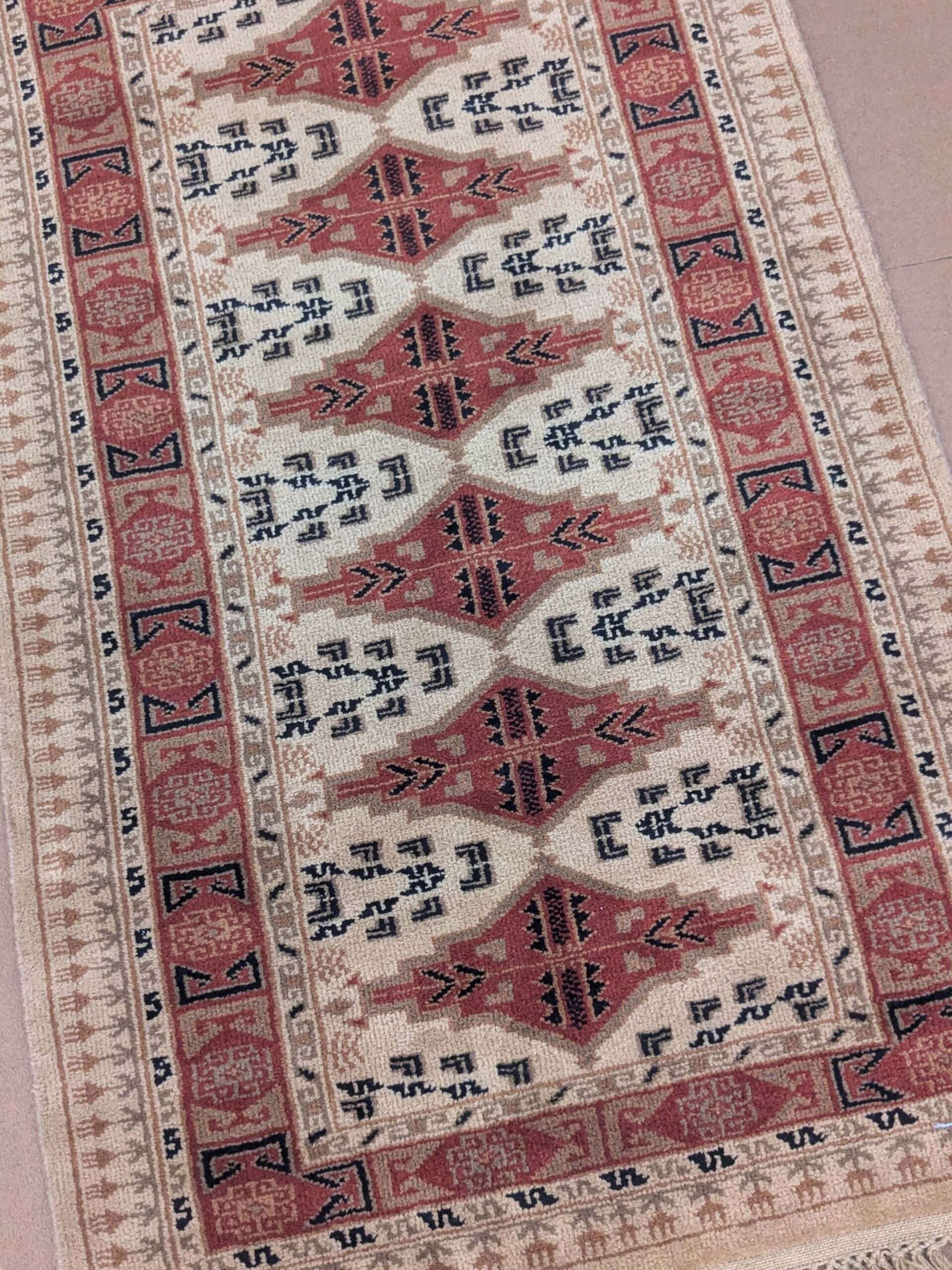 Beige Tribal Hand Knotted Wool Carpet - 2.5FT X 4FT | 76CM X 122CM - Image 5