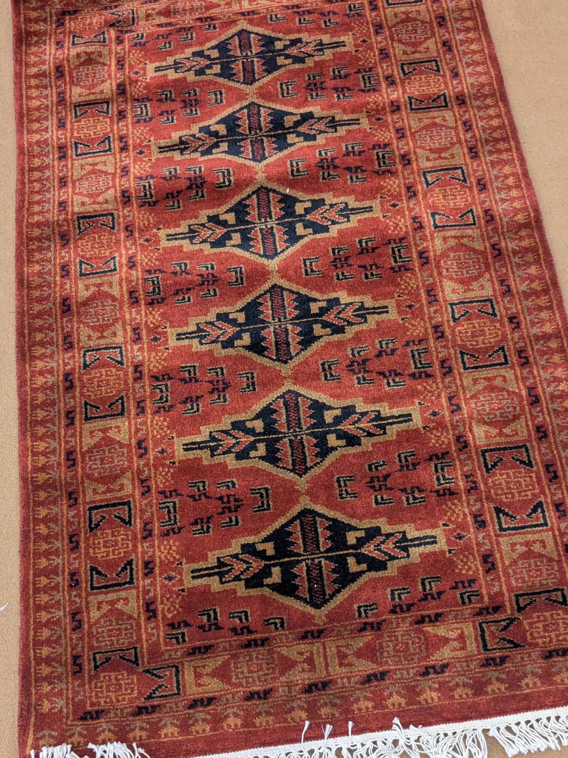 Red Tribal Hand Knotted Wool Carpet - 2.5FT X 4FT | 76CM X 122CM - Image 5