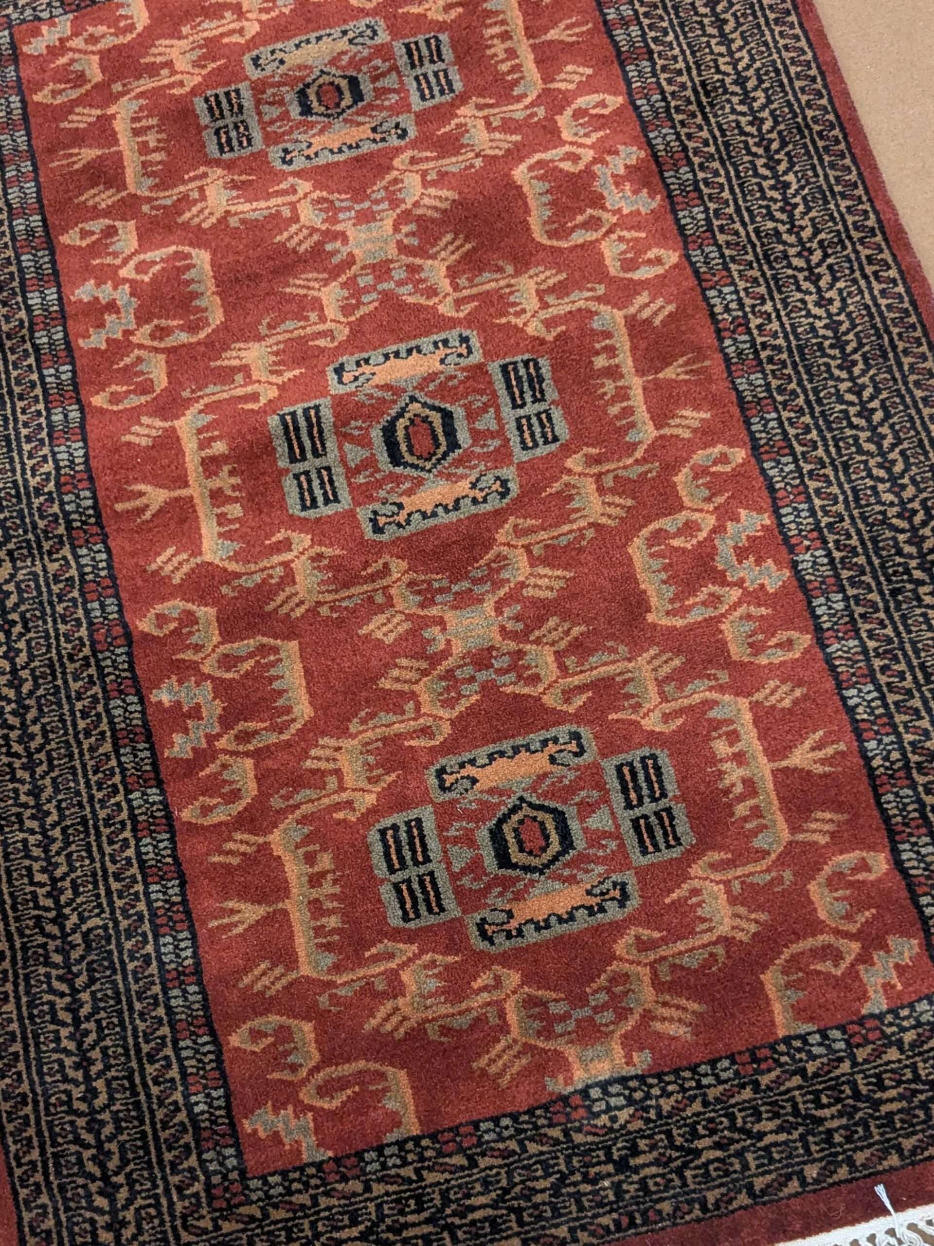 Red Tribal Unique Knotted Wool Carpet - 2.5FT X 4FT | 76CM X 122CM - Image 5