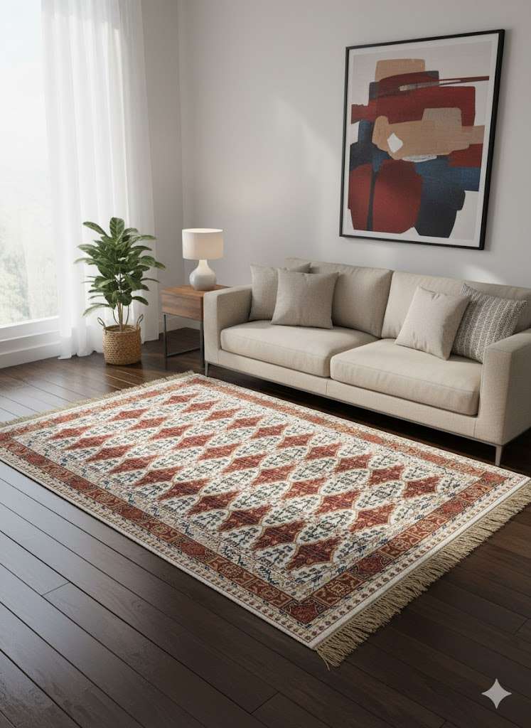 Beige Tribal Hand Knotted Wool Carpet - 5FT X 7FT | 150CM X 210CM - Image 2