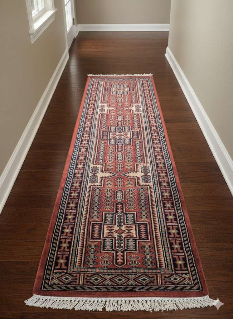 Red Tribal Hand Knotted Runner Wool Carpet - 2FT X 6FT | 60CM X 180CM - Image 2