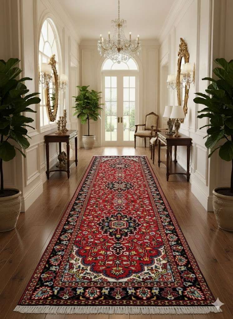 Red Persian Hand Knotted Runner Wool Carpet - 2.5FT X 10FT | 75CM X 300CM - Image 2