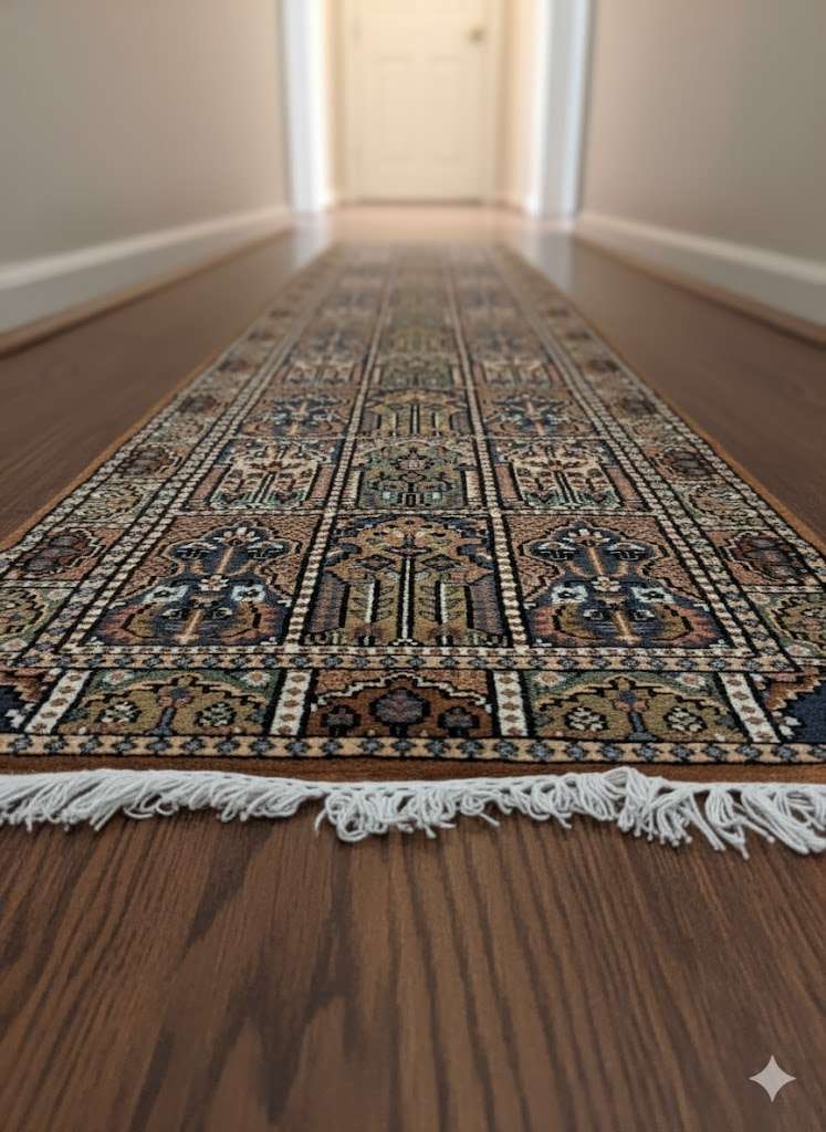 Mughal Garden Hand Knotted Runner Wool Carpet - 2.5FT X 10FT | 75CM X 300CM - Image 2