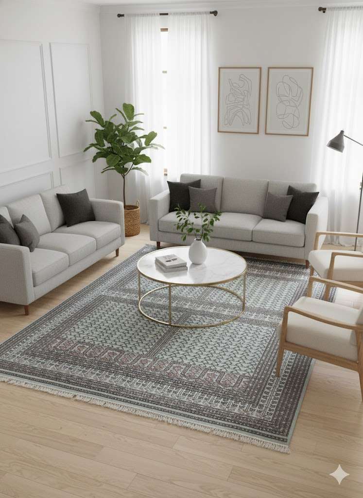 Green Tribal Hand Knotted Wool Carpet - 8FT X 10FT | 240CM X 300CM - Image 2